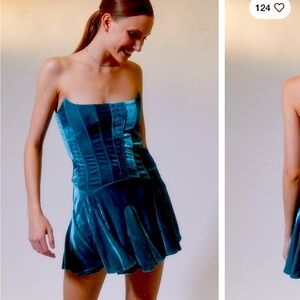 UO Antoinette Velvet Bustier Mini Dress - Sz Large